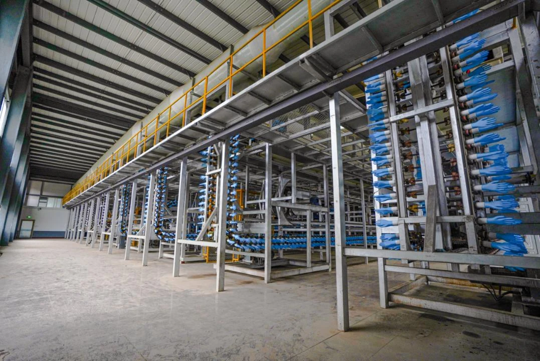 Disposable glove production line at a manufacturing partner facility